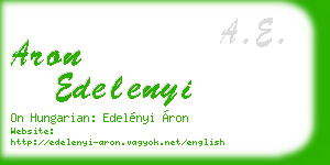 aron edelenyi business card